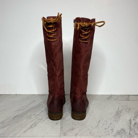 New! Born Hayden Red Distressed Suede Tall Boot 6 1/2 M - Picture 3 of 14